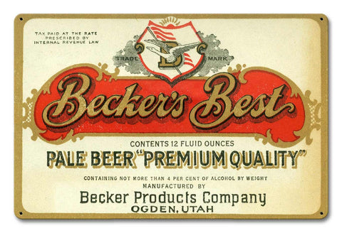 Beckers Best Metal Sign