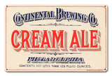 Continental Brewing Co Cream Ale Metal Sign
