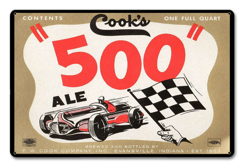 Cook's 500 Ale Metal Sign