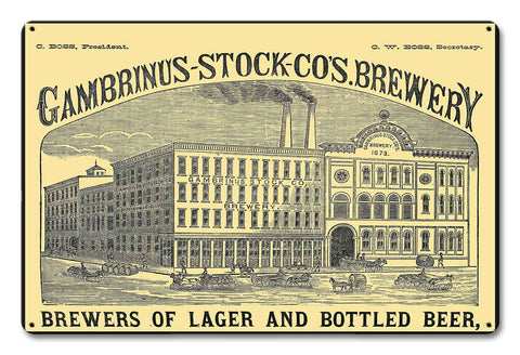 Gambrinus Brewery Metal Sign