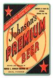 Johnson Premium Beer Metal Sign