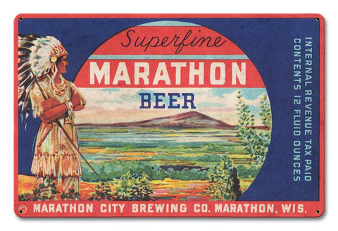 Marathon Beer Metal Sign