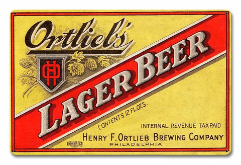 Ortliebs Lager Beer Metal Sign