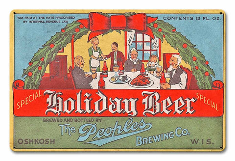 Peoples-Holiday-Beer-Metal-Sign