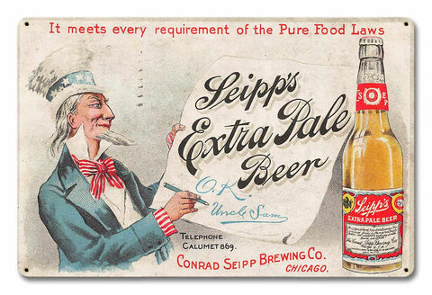 Seipps Extra Pale Beer Metal Sign