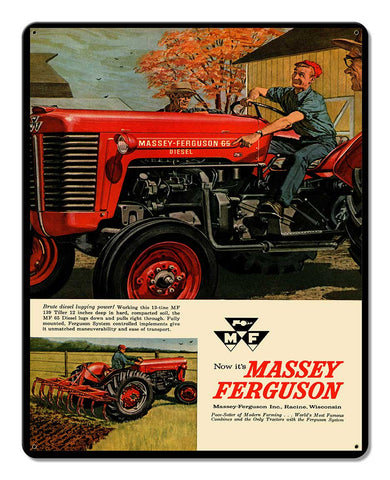 Massey Ferguson Tractor Ad Metal Sign