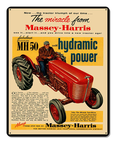 Massey Harris Tractor Ad Metal Sign