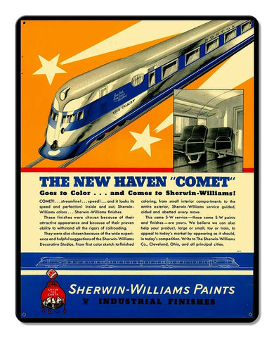 New Haven Comet Train Metal Sign