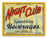 Night Club Beverages Chicago Metal Sign