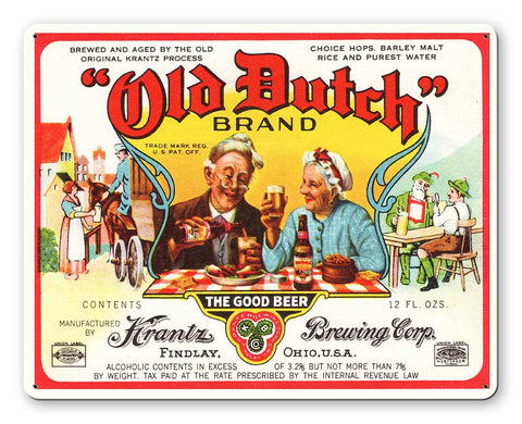Old Dutch Beer Metal Sign