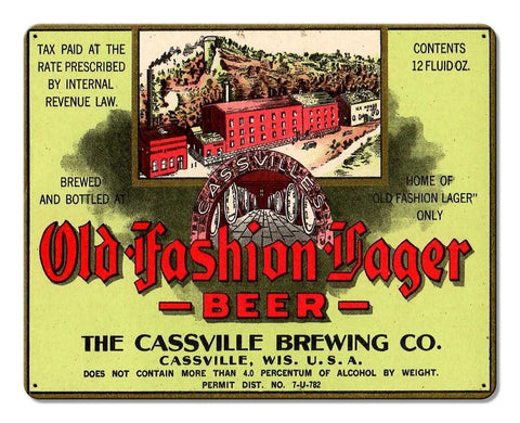 Old Fashion Lager Metal Sign