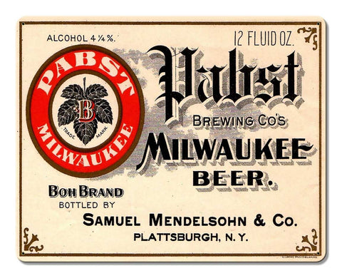 Old Pabst Ad Metal Sign
