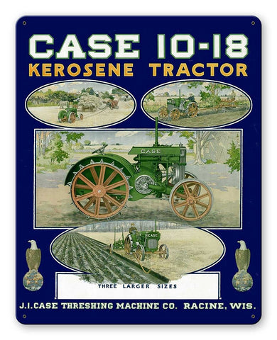 Case Kerosene Tractor Metal Sign