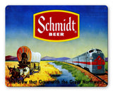 Schmidt Ad Wagon Train Metal Sign