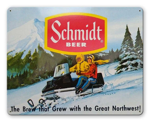 Schmidt Ad Snowmobile Metal Sign