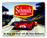 Schmidt Ad Race Car Metal Sign