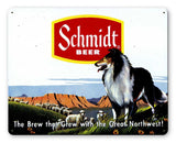 Schmidt Ad Collie Metal Sign