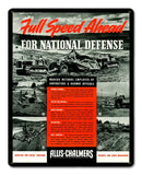 Allis Chalmers National Defense Metal Sign
