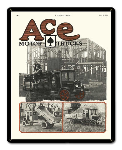 Ace Motor Trucks Metal Sign