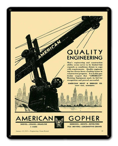 American Gopher Metal Sign