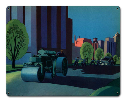 American Roadworkers City Metal Sign