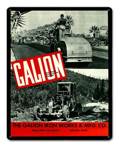 Galion Iron Works Metal Sign