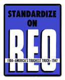 REO Standardize Metal Sign