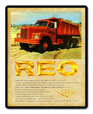 REO Truck 3 Metal Sign
