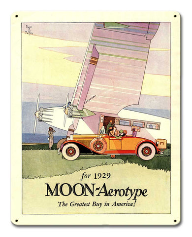 Moon Aerotype 1929 Metal Sign