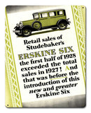 Studebaker Erskine Six 1928 Metal Sign
