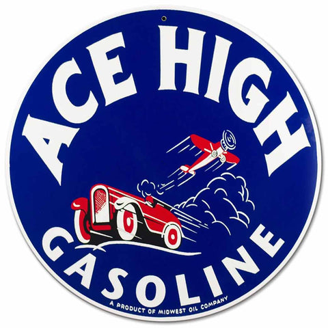 Ace High Gas Metal Sign