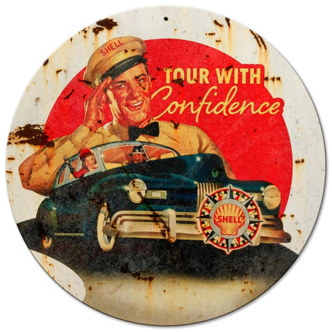 Shell Tour Metal Sign