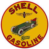 Shell Green Streak Metal Sign