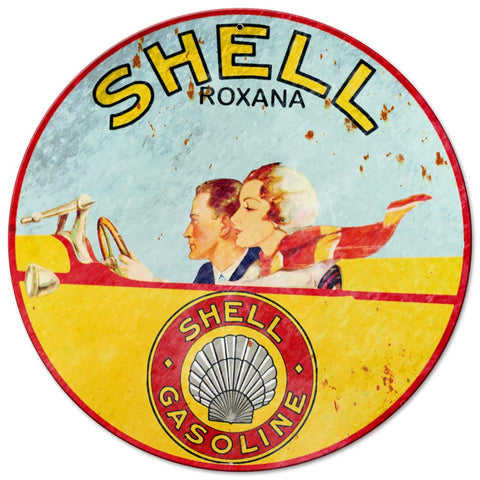 Shell Roxana Metal Sign