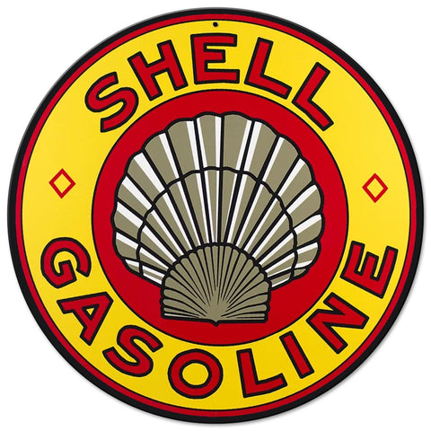 Shell Yellow Metal Sign