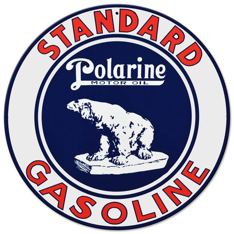 Standard Gas Polarine 14 x 14 Round Metal Sign