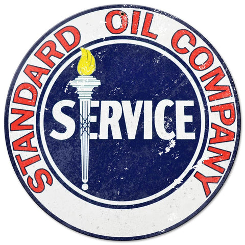 Standard Oil Service 14 x 14 Round Metal Sign