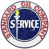 Standard Oil Service 14 x 14 Round Metal Sign