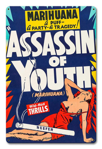 Assassin of Youth 12 x 18 Satin Metal Sign