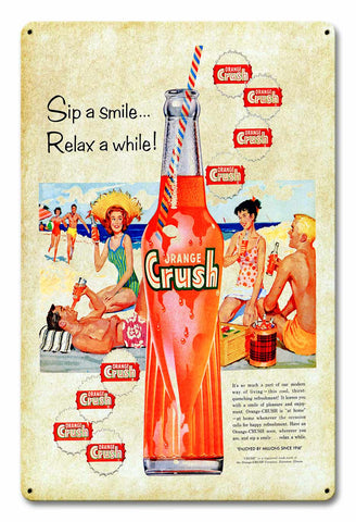 Orange Crush 12 x 18 Satin Metal Sign