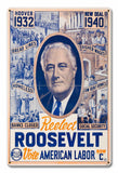 Reelect Roosevelt 12 x 18 Satin Metal Sign