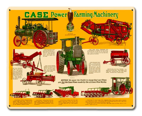 Case Farming Machinery 15 x 12 Satin Metal Sign
