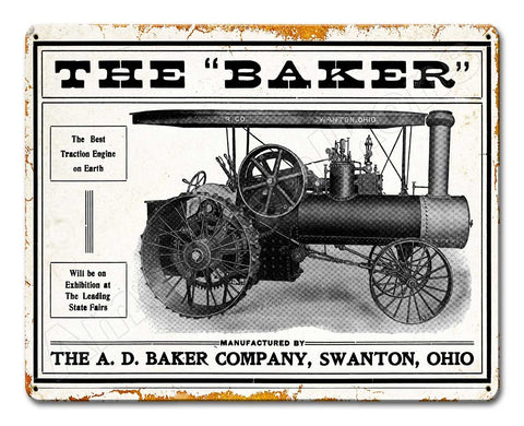 The Baker Rusted 15 x 12 Satin Metal Sign
