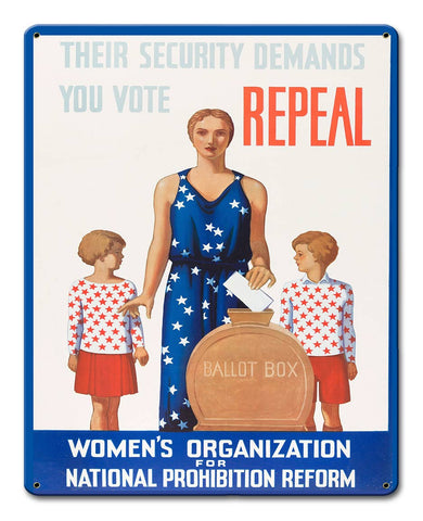 Repeal Prohibition 1932 12 x 15 Satin Metal Sign