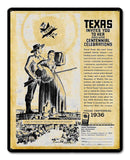 Texas Centennial 1936 12 x 15 Satin Metal Sign