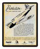 United Aircraft Corporation 1938 12 x 15 Satin Metal Sign