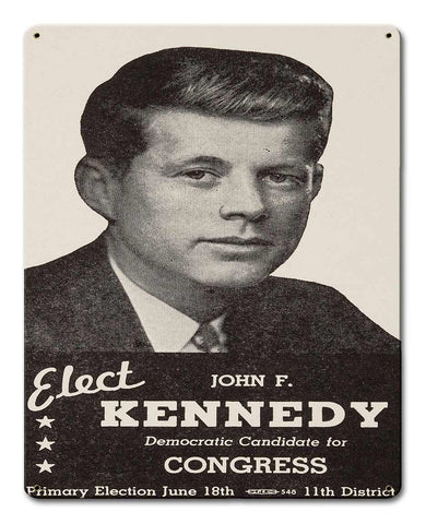 Kennedy For Congress 1946 12 x 15 Satin Metal Sign
