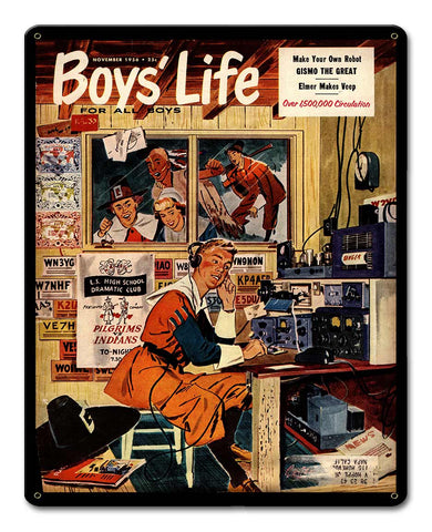 Boys Life Ham Radio 1956 12 x 15 Satin Metal Sign