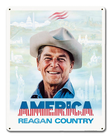 Reagan Country 12 x 15 Satin Metal Sign
