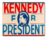 Kennedy For President 15 x 12 Satin Metal Sign